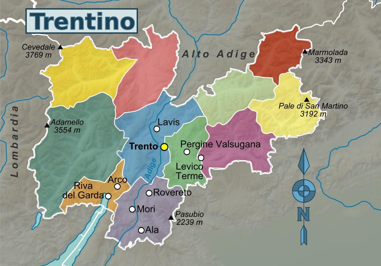 Trentino harta